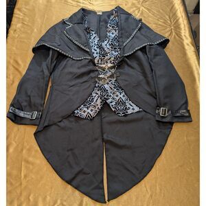 Spirit Halloween Gothic Tailcoat Jacket w/ Brocade Vest L 26"/40" Tails